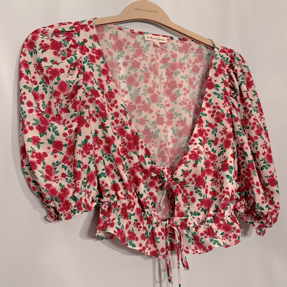 For Love & Lemons floral tie blouse